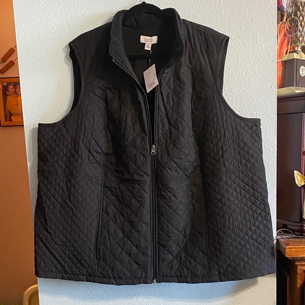 Croft & Barrow Black Quilted Vest